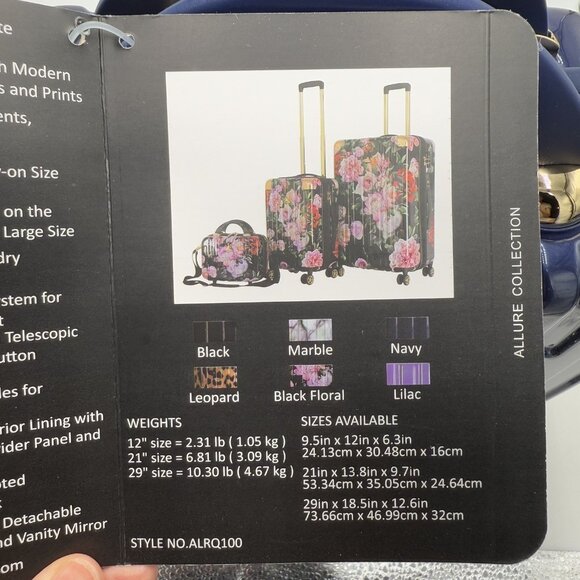 Triforce Elite Performance Travelware Hard Shell Beauty Case Navy Blue NEW - Picture 10 of 14